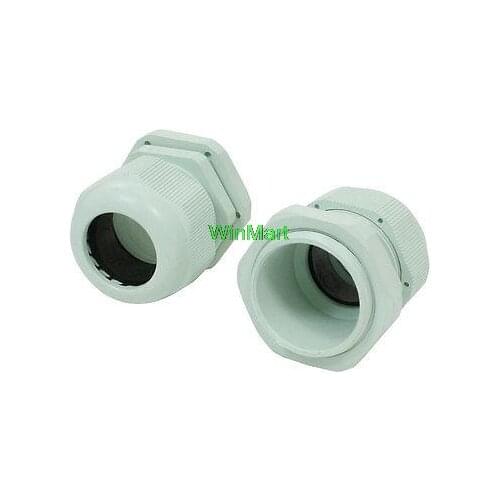 Light Green Plastic Waterproof PG29 18-25mm Diameter Cable Gland 2 Pcs