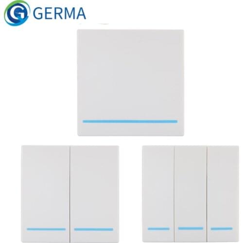 GERMA 433MHz Universal Wireless Remote Control 86 Wall Panel RF Transmitter Receiver 1 2 3 Button For Home Room Light Switch