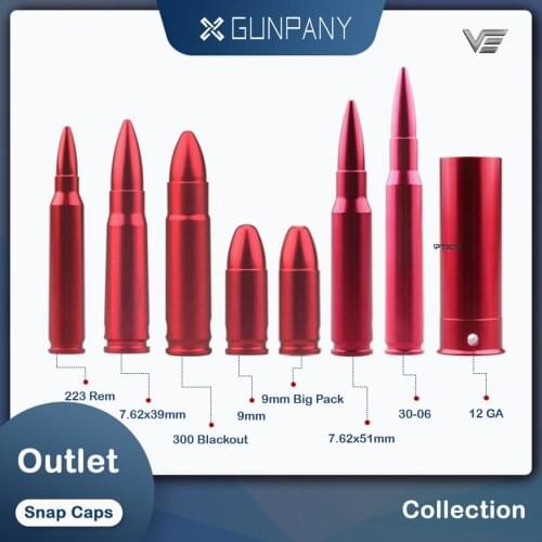Vector Optics 9mm Snap Caps .300 .223 12GA Caliber Cartridge Bore Sighter For Training Tactical Metal 7.62 Round Bullet Snap Cap
