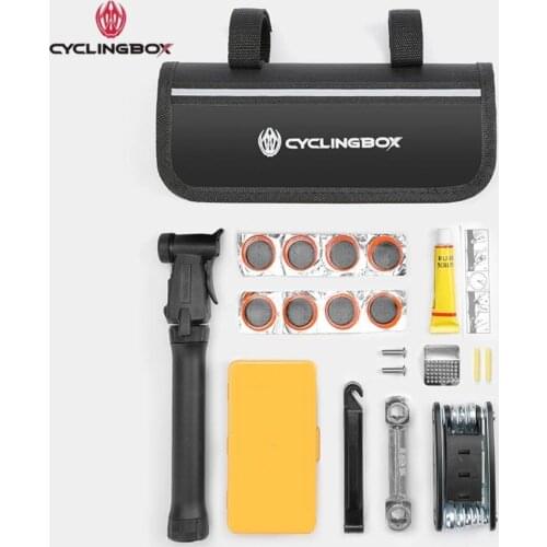 CyclingBOX Bicycle Pump,Multifunction Bicycle Tool Bag, Tire Repair Tool Kits, Exquisite Inflator, Riding Quick Repa