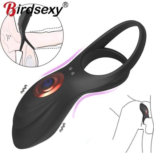 Vibrating Cock Rings Male Delay Ejaculation Penis Ring Sex Toy for Couple Men Clitoris Stimulation Vibrator Adult Sex Products