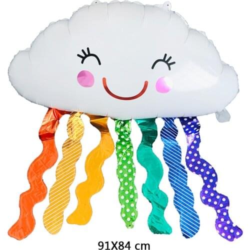 1pcs colorful cloud balloon 91X84cm white clouds Helium balloons wedding birthday party decoration kids baby shower ball Globos