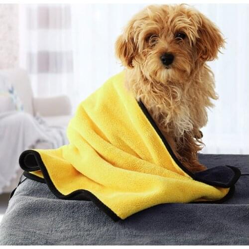 Absorbent Towels for Dogs Cats Soft Lint-free Fashion Bath Towel Nano Fiber Quick-drying Bath Towel Car Wiping Cloth Pet Supplie