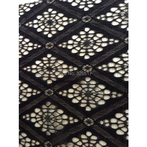 High quality rhombus jacquard elastic hollow-out lace fabric,XERY6366
