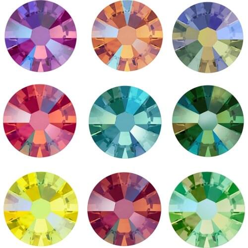 YANRUO 2058 Hot Glue Rhinestones Flatback Soldering On Hot Fix Needlework Thermo Rhinestones For Clothes