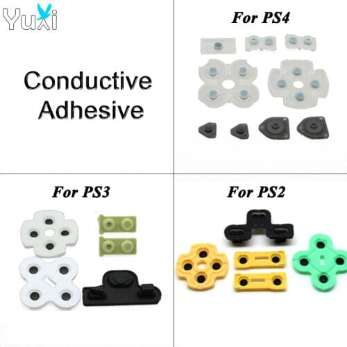 YuXi Rubber Conductive Adhesive Pad Game Controller Gamepad Replacement Parts Accessories for PS2 PS3 PS4 Pro Slim Controller