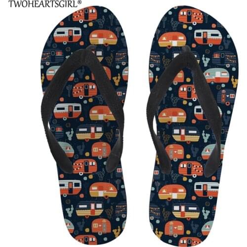 Twoheartsgirl Campers Caravan Women Flip Flops Slippers Summer Ladies Sandals Casual Shoes Female Flipflop Zapatillas Mujer