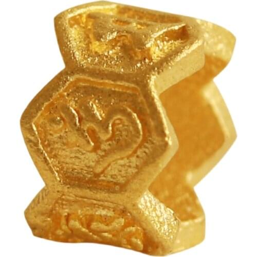 1pcs Pure 24K Yellow Gold Bracelet 999 Gold Lotus Loose Beads Bracelet