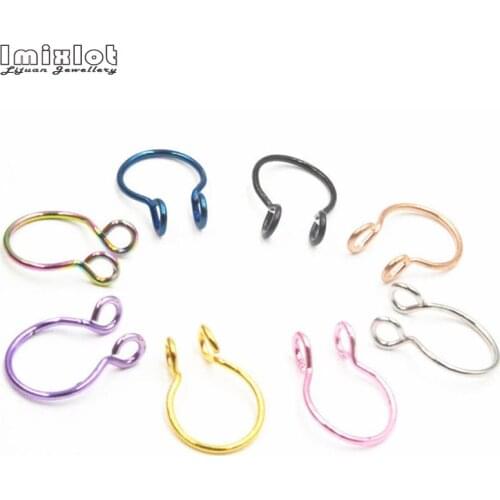 1PC U Shaped Fake Nose Ring Hoop Septum Rings Stainless Steel Nose Piercing Fake Ear Piercing Oreja Pircing Body Jewelry 8MM 10M