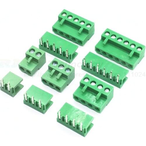 10 sets/lot HT5.08 2 3 4 5pin Right angle Terminal plug type 300V 10A KF2EDGK 5.08mm pitch PCB connector screw terminal block