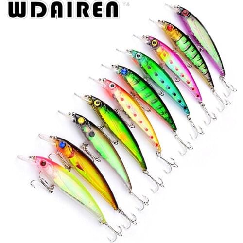 10Pcs/lot Laser Floating Minnow 11cm 13.5g Fishing Lure Artificial Fishing Hard Bait 3D Eyes Wobblers Crankbait ST-219