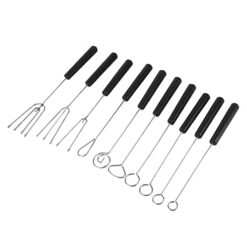 10PCS Stainless Steel Chocolate Dipping Tool Baking Supply Candy Dipping Fork Cake Tool Pen Hot Pot Dessert Cheese Fruit Fork