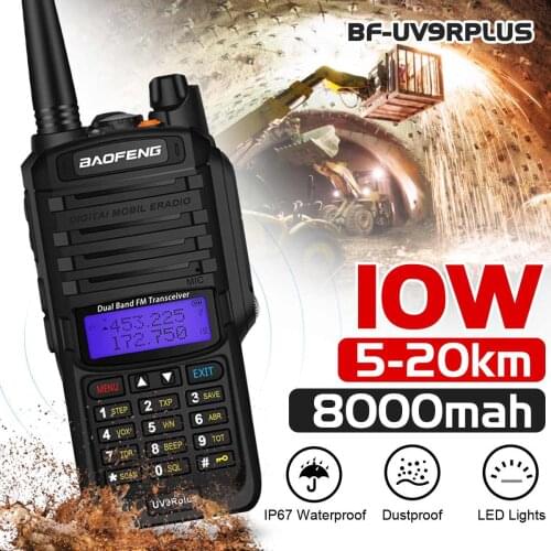 2021 Baofeng UV9RPLUS Waterproof IP68 Original Walkie Talkie High Power CB Ham 5-25 KM Long Range portable Two Way Radio