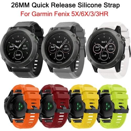 26mm Watch Band for Garmin Fenix 6X/ 6X Pro/5X Soft Silicone Strap Replacement Bracelet For Garmin Fenix 3/3HR Smart Accessories