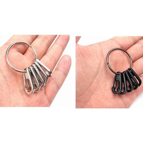 5PCS Mixed Alloy Carabiner Bottle Hook Keychain Buckle Hanging Padlock Release Keyring Outdoor Hiking tents Spring Snap Hook