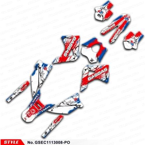 Aftermarket MX Stickers for Gas Gas EC 125 200 250 300 2T 450 4T 250F 300F 450F SIX DAYS 2011 to 2013, Style No.GSEC1113008-PO