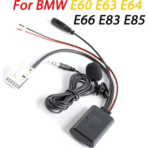 Car bluetooth Aux Jack Audio Cable W/ Microphone Handsfree 12PIN Adapter For BMW E60 E63 E64 E66 E83 E85