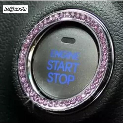 Car styling,Diamond ignition switch cover decoration stickers protection circle For Mitsubishi ASX/Outlander/Lancer Evolution/Pa