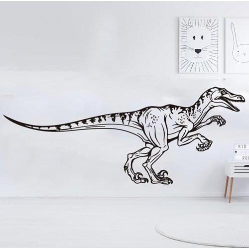 Large Velociraptor Dinosaur Animal Wall Sticker Baby Nursery Kids Room Jurassic Park Dinosaur Wall Decal Bedroom Vinyl Decor