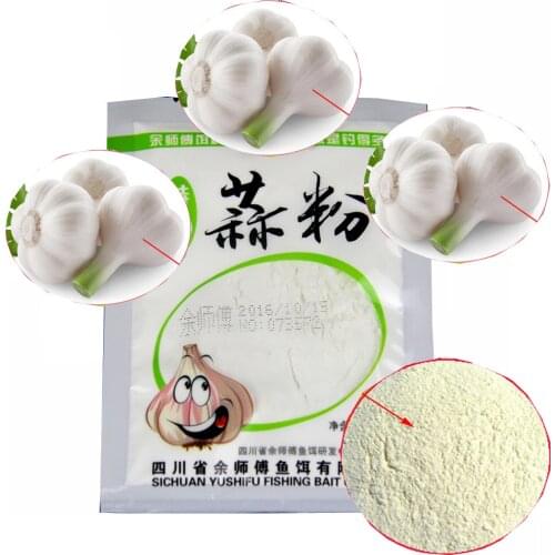 1bag 40g Garlic Powder fishing tackle Additive For Herabuna Big head Carp Feeder Ground Bait additives all for fishing supplier