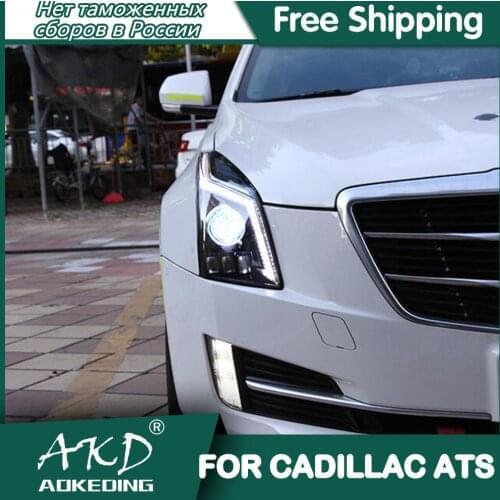 For Car Cadillac ATS L Headlights 2014-2018 DRL Day Running Light LED Bi Xenon Bulb Fog Lights Car Accessory ATS-L Head Lamp