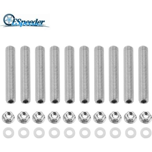 ESPEEDER Exhaust Manifold Stud Kit For Honda 10PCS Stainless Steel Exhaust Manifold Bolt Intake Manifold Extended Studs