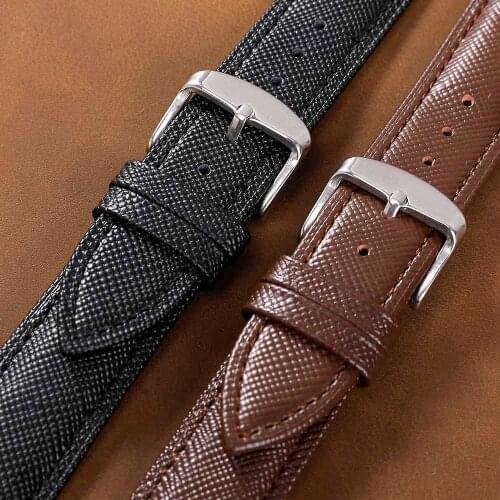 Leather Watchband Men Women Watch Strap Accessories 12mm/14mm/16mm/18mm/20mm/22mm/24mm High Quality Wrist WatchBand Bracelet