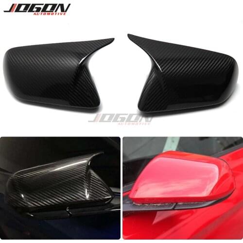 For Ford Mustang 2015-2019 Side Wing Door Rearview Mirror Cap Case Shell Cover Trim Real Carbon Fiber US Version