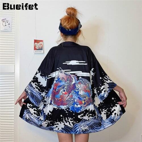Summer Loose Kimonos Yukata Japanese Kimono Cardigan Female Blouse Asian Tops Streetwear Unisex Thin Orient Ethnic Cardigan