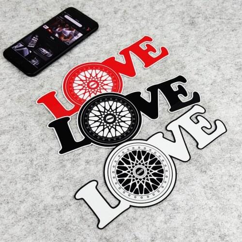 LuLuSticker#097 20x8.4cm Reflective HellaFlush JDM Racing Stickers Car Hub LOVE Waterproof Auto Window Stickers and Decals