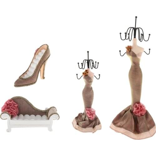 Lady Mannequin Jewelry Display Stand Organizer Necklace Bracelet Showcase Hanging Holder Earrings Rings Jewelry Rack