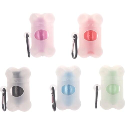 Dog Waste Poop Bag Degradable Eco-Friendly Outdoor Pet Excrement Garbage Clean Bags With Bone Dispenser