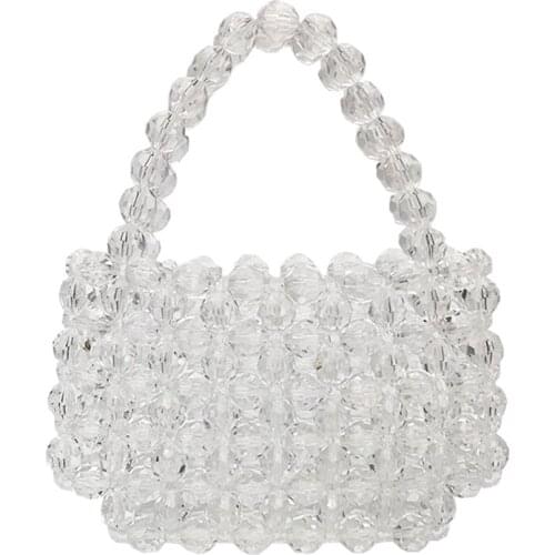 Fashion Designer Pearls Jelly Transparent Bag Clutch Clear Bag Crossbody Messengers Women crystal Handbag Pouch Evening bag