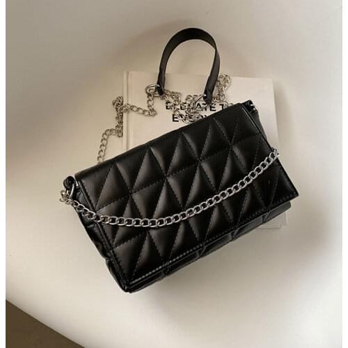 Fashion Small Handbags For Women 2021 Pu Leather Female Shoulder Bag Designer Chain Lady Crossbody Bag And Simple Square Purse