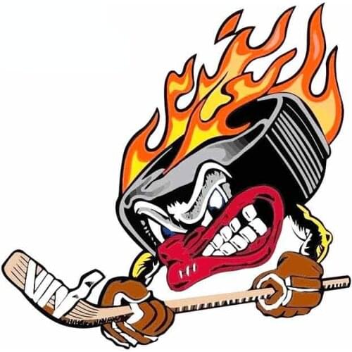 Fashion Design Flaming Disc Hockey Mom Decal Fine Vinyl Car Sticker 3D Car Graphic Sticker Fit for VAN RV Decal Kk13*13cm