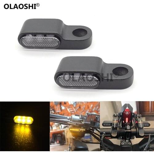 Motorcycle Bikes Scooter Handlebar Bar End Amber Blinker Lamp Indicators LED mini Turn Signal Light for Harley