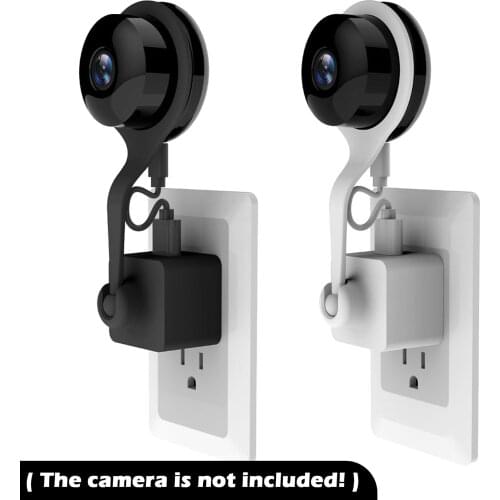 Gosear 360 Degree Rotation Wall AC Outlet Mount Holder Mounting Socket with USB Cable for YI Home Camera US Plug