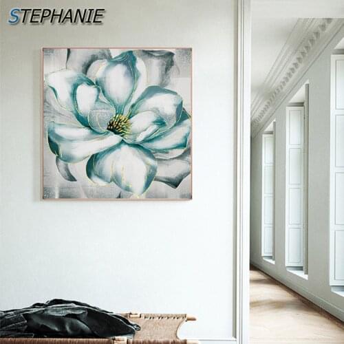 Nordic Green White Flower Poster Abstract Plant Print Popular Wall Picture for Living Room Bedroom Luxurious Cuadros Decorativos