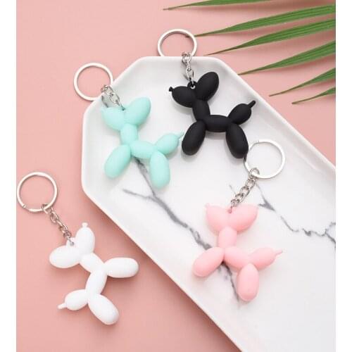 New creative Cartoon Balloon Dog Keychain ring pendant men and women couple key chain bag pendant wholesale