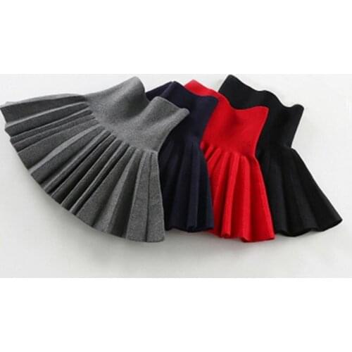 New Fashion Girls TuTu Skirts Kids Knitted Solid Skirts Toddlers Children Baby Girl Princess Birthday Party Dance Skirts Casual