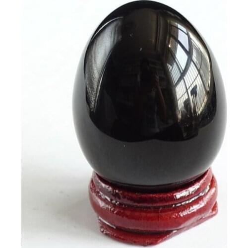 Wholesale natural Obsidian quartz egg crystal eggs with stand
