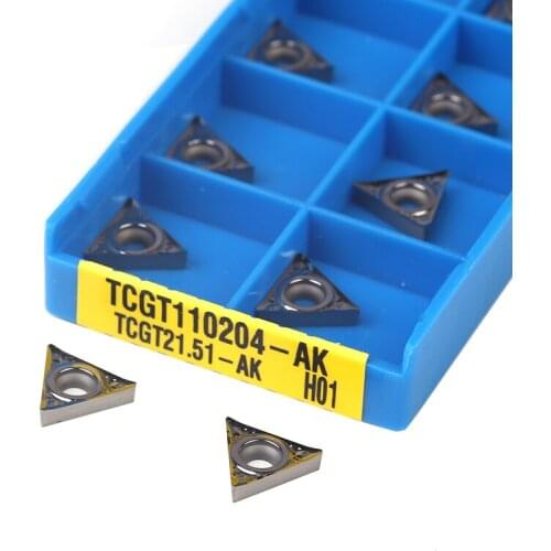 TCGT110202 TCGT110204 TCGT110208 AK H01 100% original Carbide alloy blade CNC lathe tools Turning insert For aluminum processing