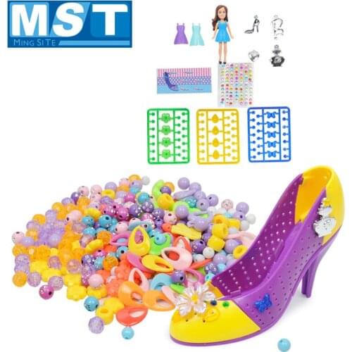 Pretend Play DIY Handmade Beaded Toy Creative Simulation High Heels Model Kits Making Toys Educational Toys For Children