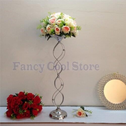 26.4"(H) wedding flower Stand Holder Silver Metal road lead Wedding Centerpiece Event Decoration 10pcs/Lot