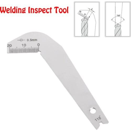 Stainless Steel Corner Front Edge Drill Bits Pattern Gauge Welding Inspect Drill Bit Measurement Tool