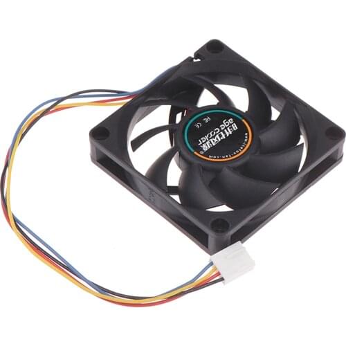 12V 4 Pins PWM PC Computer Case CPU Cooler Cooling Fan Black 70x70x15mm