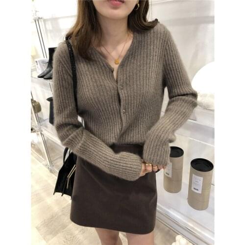 Knit Cardigan Womens Autumn and Winter New Short Womens Sweater Autumn and Winter Cashmere Shirt Wear Joker Top