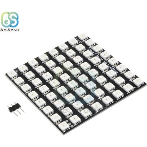 WS2812 LED Module Full Color 5050 RGB 8x8 Panel Matrix Screen WS2812B 8*8 64-Bit LED Lamp Panel Light