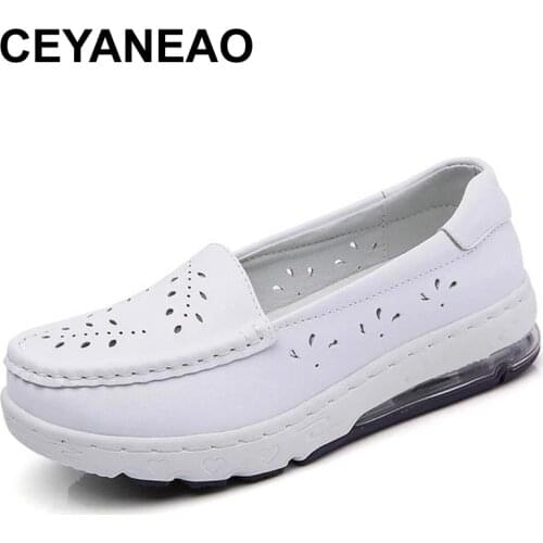 CEYANEAO Women flats 2021 breathable slip-on casual white shoes women sneakers soft non slip summer sports shoes woman