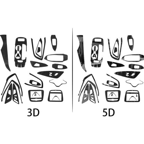 1 Set LHD Car Interior Decorative Trim Sticker Carbon Fiber Style PVC Black Fit for Chevrolet Malibu 2016 2017 2018 2019 3D/ 5D